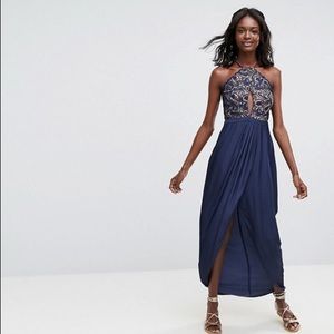 Asos - Jetset Diaries Galadriel Maxi Dress - navy XS